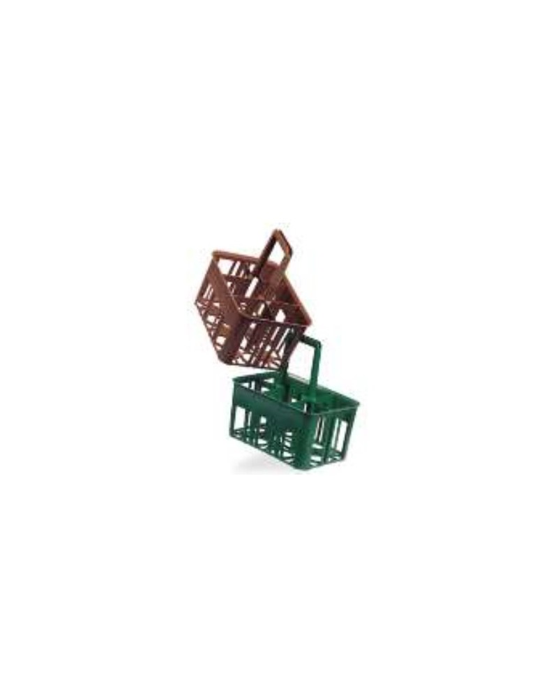 CESTELLO 6 POSTI PORTABOTTIGLIE IN PLASTICA ASSORTITO VERDE / ROSSO