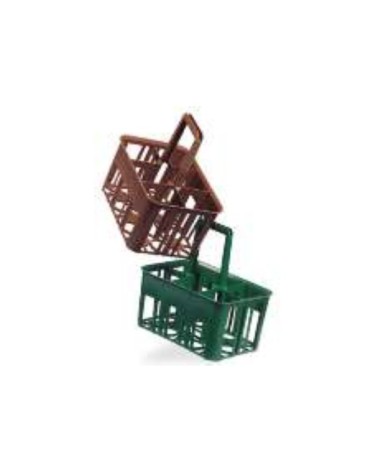 CESTELLO 6 POSTI PORTABOTTIGLIE IN PLASTICA ASSORTITO VERDE / ROSSO