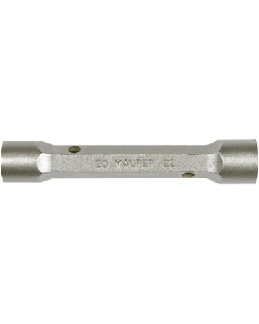 Chiave a tubo 25X28MM  doppia esagonale MAURER - leggera, in acciaio stampato cromato