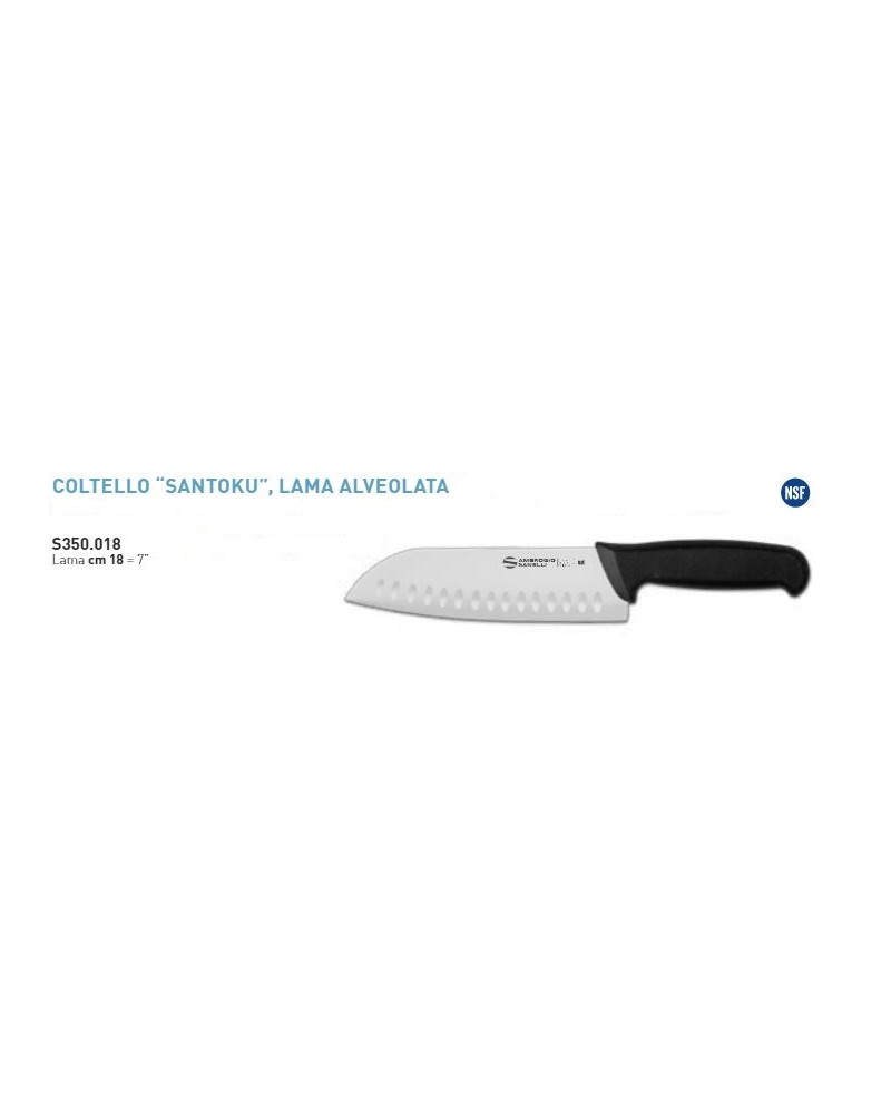 COLTELLO SANTOKU LAMA ALVEOLATA CM18 linea SUPRA