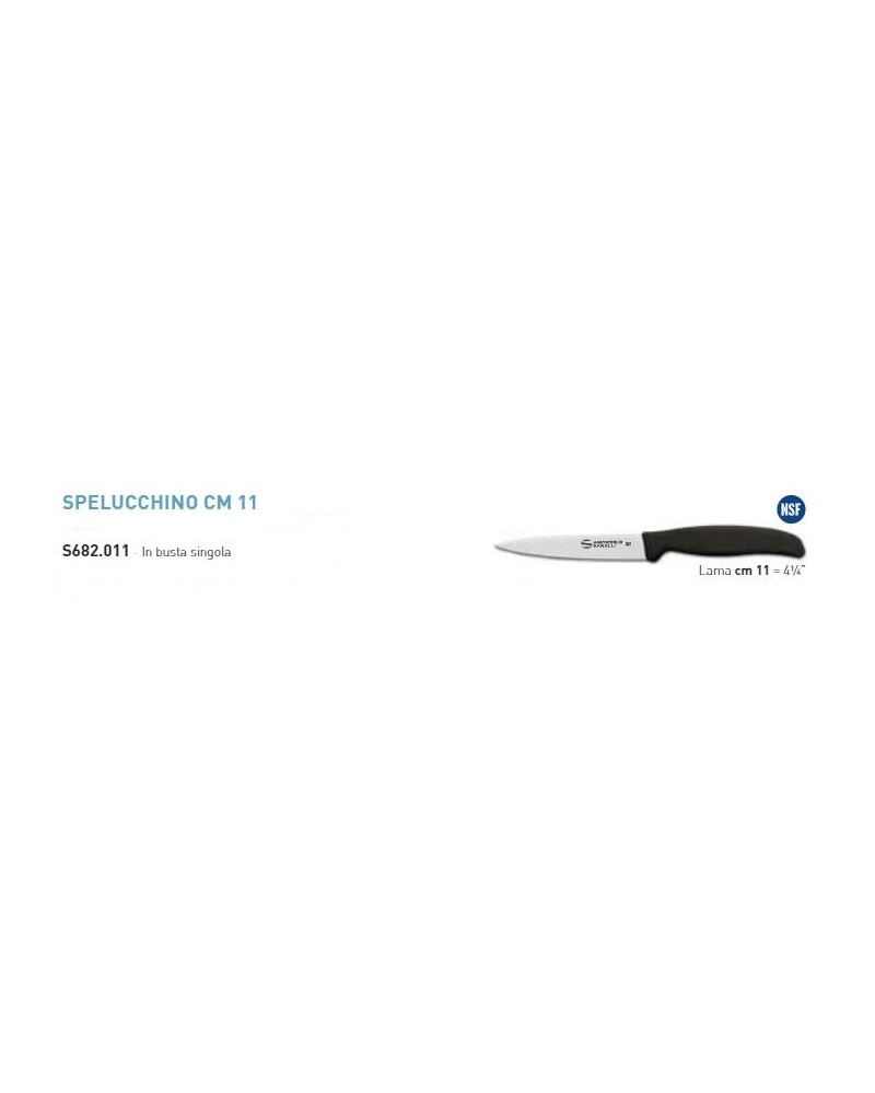 Coltello SPELUCCHINO CM11  linea SUPRA. I materiali utilizzati sono sterilizzabili, resistenti alla corrosione ed alle elevate t