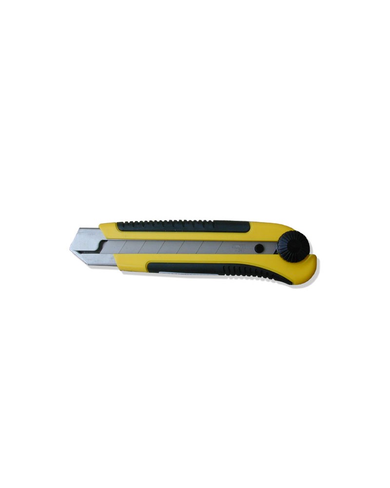 Coltello Stanley lama 25 mm. Corpo in materiale sintetico bi-material Dinagrip per un'ottima presa. Telaio in acciaio antiruggin