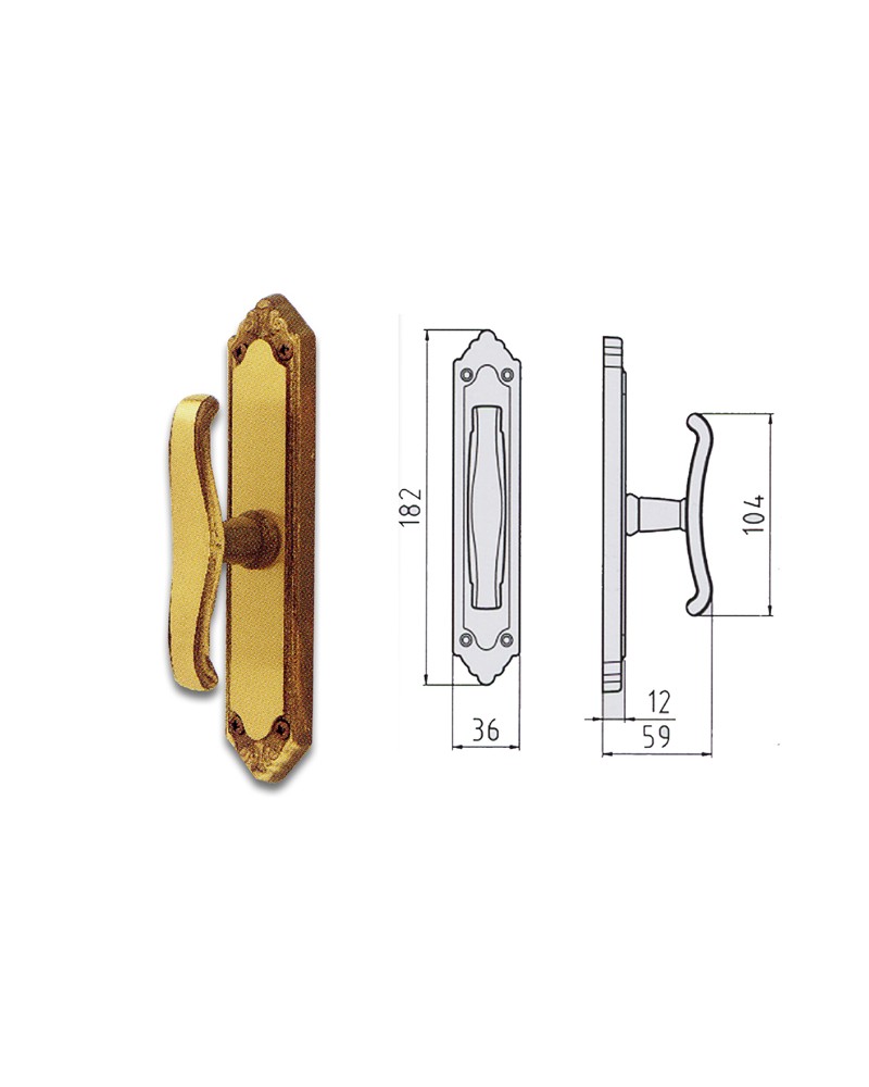 Cremonese in ottone satinato serie Lady. ART. 394407006 GHIDINI CON QUADRO