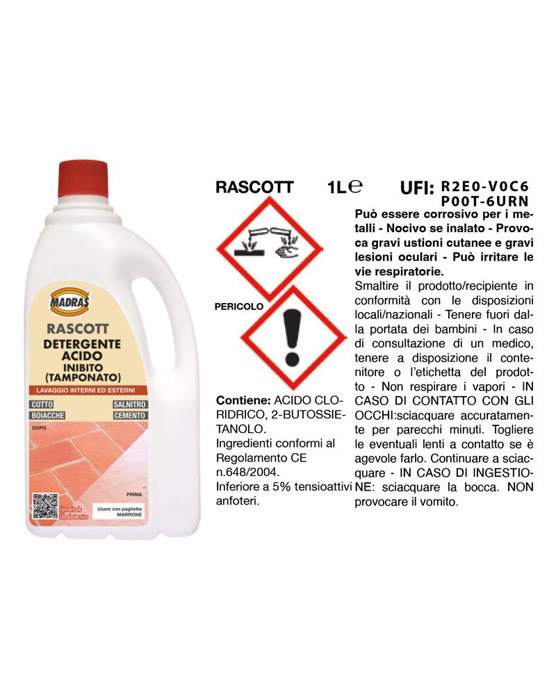 DETERGENTE ACIDO RASCOT COTTO 1LT MADRAS
