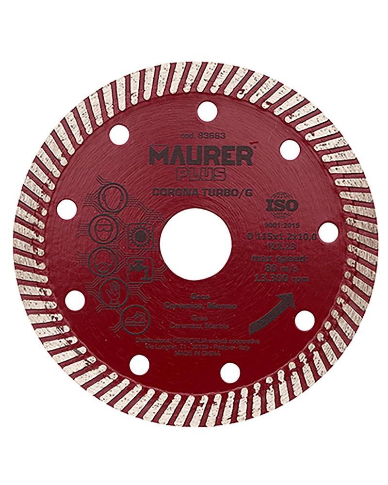 DISCO DIAMANTATO PER GRES CORONA TURBO MM 115X1,2X10X22,2