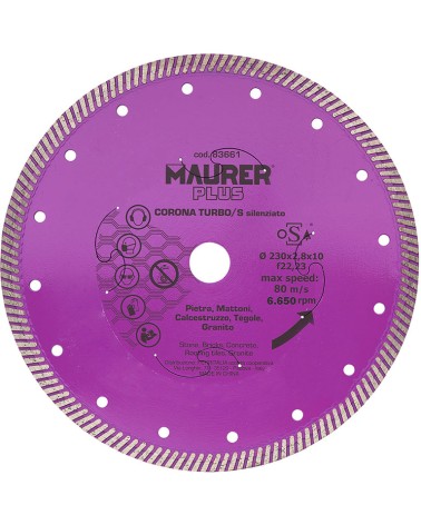 DISCO DIAMANTATO SILENZIATO CORONA TURBO MM 110X1,2X6,5X22,2
