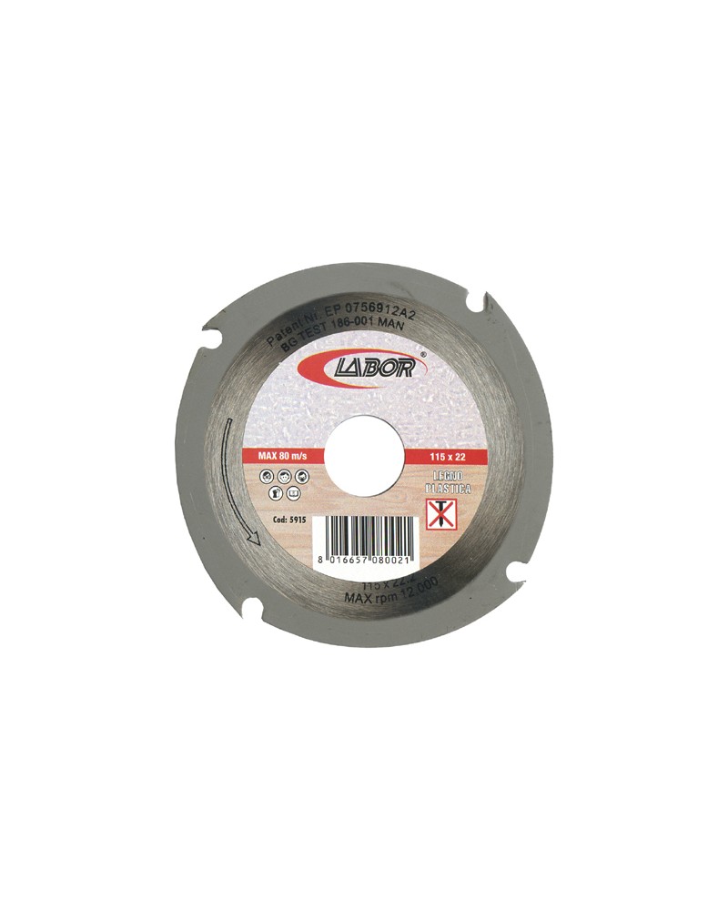 DISCO METAL LABOR LEGNO PLASTICA 115X22