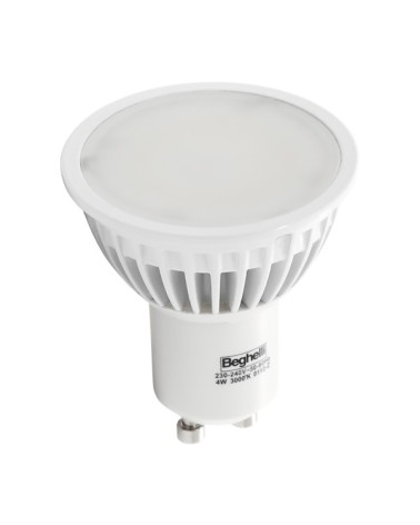 Faretto LED beghelliECOLED STD GU10 4W=35W LUCE NATURALE 4K 280LUMEN  38°art. BEG56969Dimensioni: 50x56mm