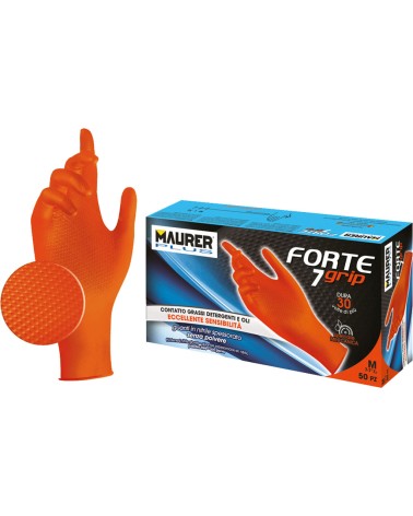 Guanto in nitrile TAGLIA M  MAURER PLUS mod. FORTE GRIP 7 50 PEZZI