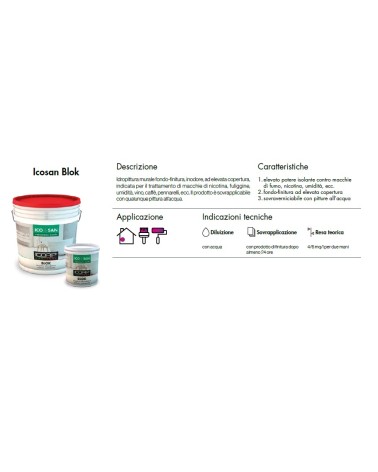 Idropittura murale fondo-finitura ICOSAN BLOK 2,5LT BIANCO