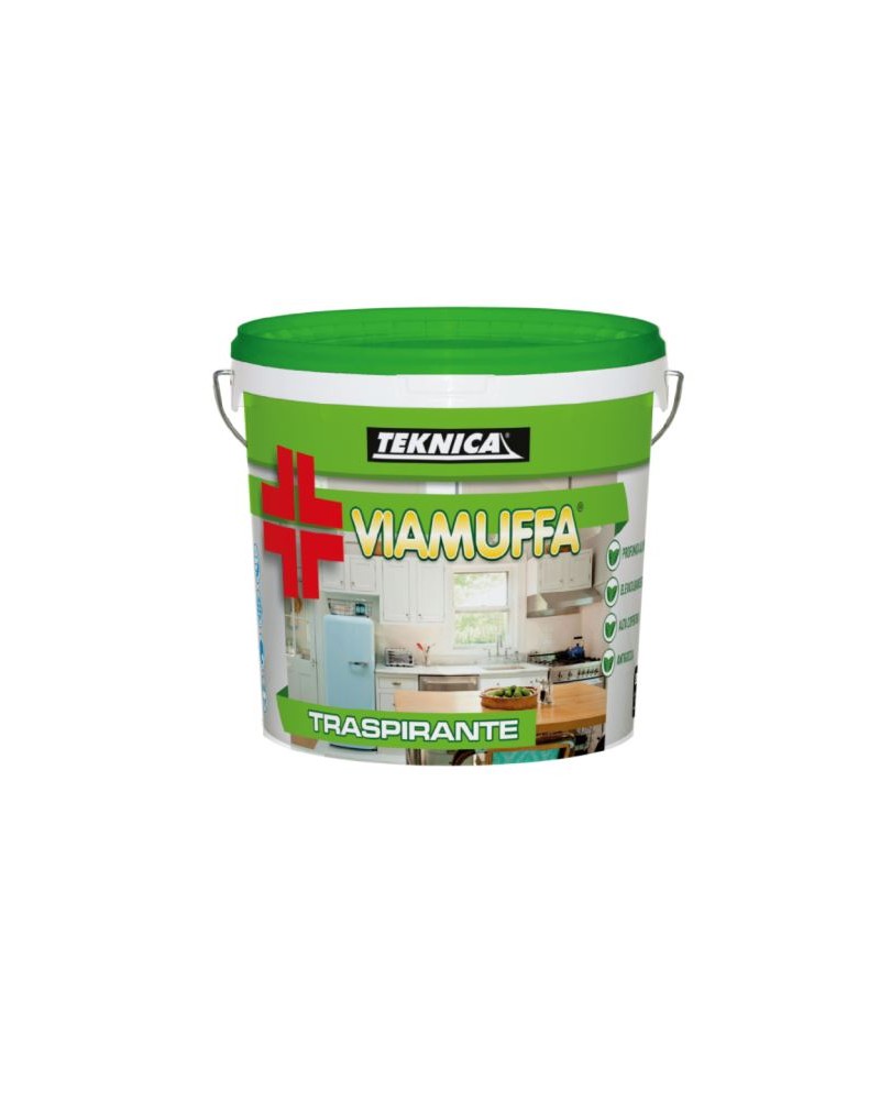 IDROPITTURA TRASPIRANTE ANTIMUFFA OPACA BIANCA ANTIGOCCIA A BASE DI RESINE VINILICHE 4LT TEKNICA ART. TK30-0068