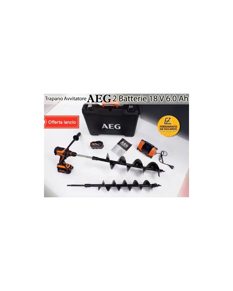 KIT TRAPANO / AVVITATORE AEG CON TRIVELLA DIAMETRO 150MM