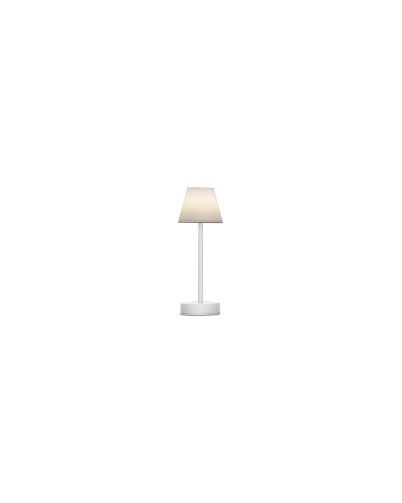 LAMPADA LED DA TAVOLO MOD. LOLA 30 BIANCO CON BATTERIA RICARICABILE.  In metallo e polipropilene. Batteria 2600 mAh, potenza 2 W