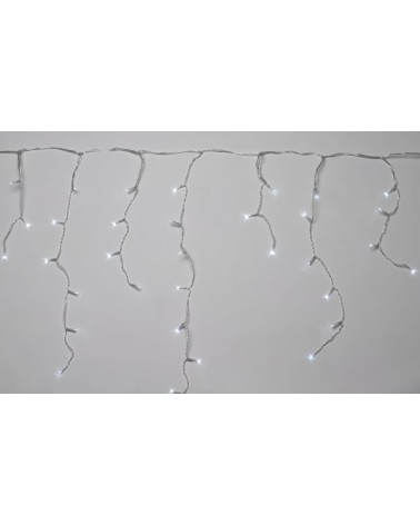 Luci natalizie a tenda COLORE  BIANCO FREDDO MAURER per esterno - 31V - IP44 - 115 LED con controller nel trasformatore - 8 funz