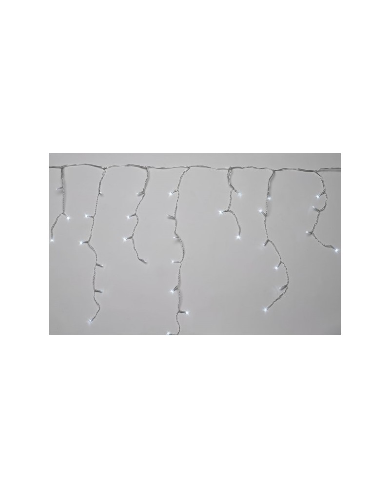 Luci natalizie a tenda COLORE  BIANCO FREDDO MAURER per esterno - 31V - IP44 - 115 LED con controller nel trasformatore - 8 funz