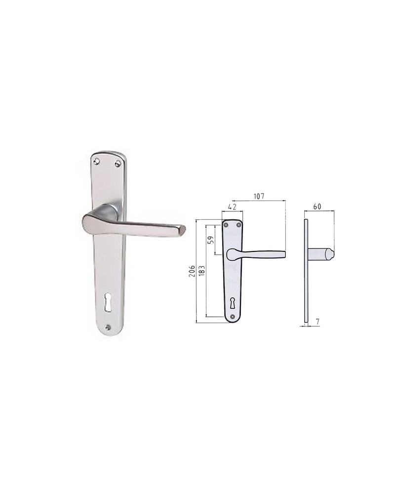 MANIGLIA ALOX SERIE GABRY Q8X70 400087001 ARGENTO