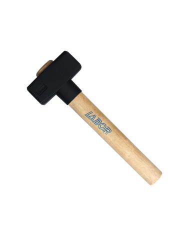 Mazzetta da muratore 800GR  LABOR, manico in legno. Con collare salvamanico. Testa in acciaio temperato. Lunghezza manico mm.300