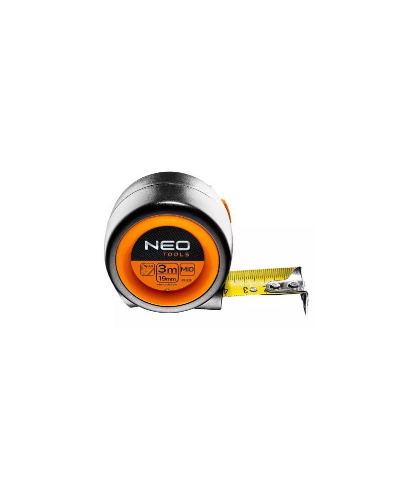 Metro a nastro compatto in acciaio arrotolato 3MT x 19 mm, arresto automatico, CON MAGNETE ART. 67-213 NEO