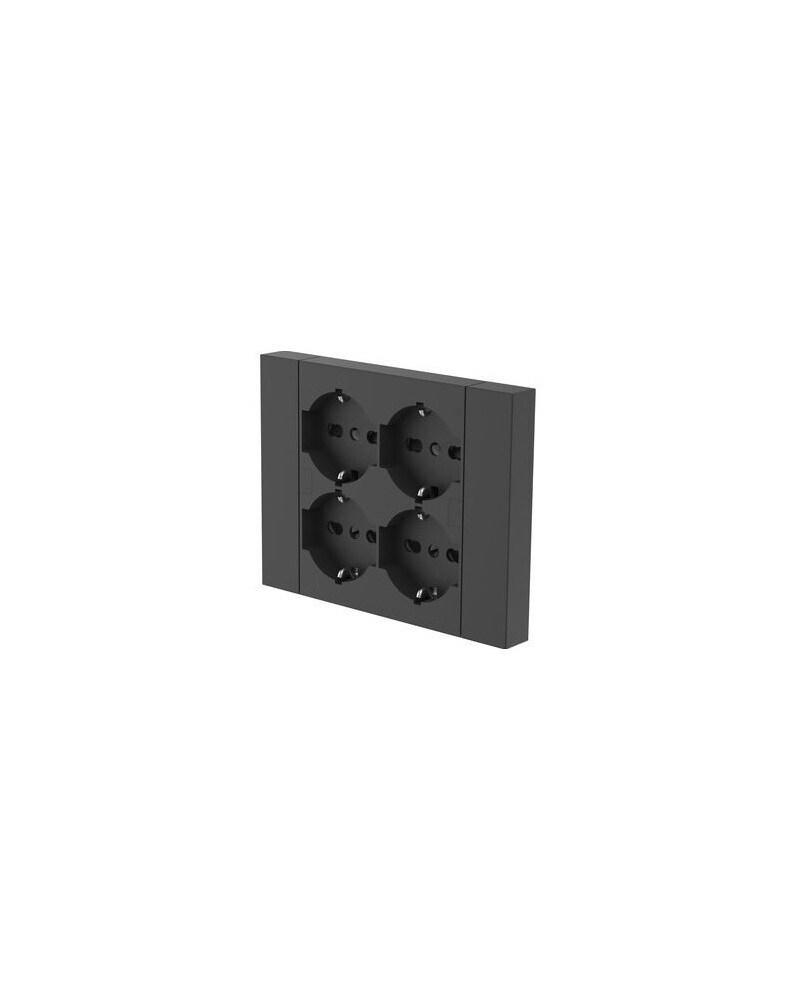 MULTIPRESA INCASSO QUADRA 4 PRESE BIPRESA SCHUKO NERO