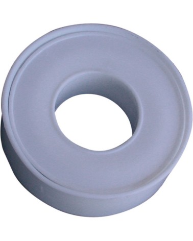 Nastro teflon professionale per acqua in rotoli flangiati altezza mm12 x 10 metri di lunghezza. Spessore mm 0,075. Colore bianco