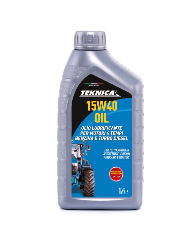 OLIO LUBRIFICANTE PER MOTORI 4 TEMPI BENZINA E TURBO DIESEL 15W40