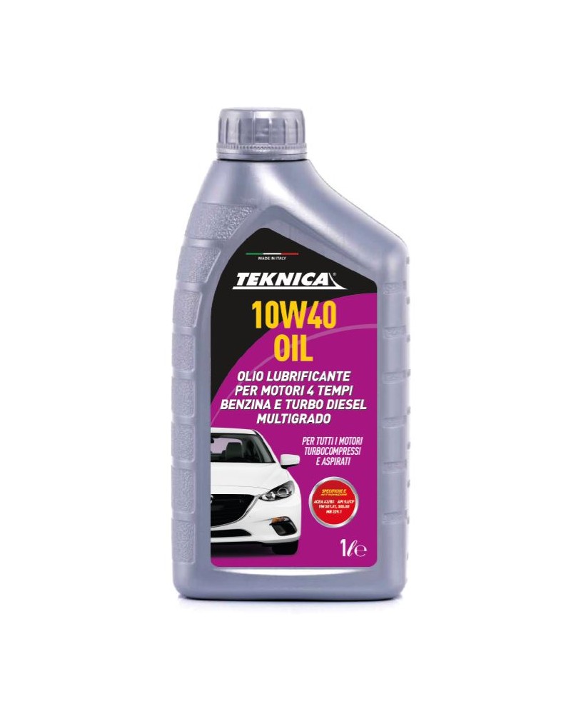 OLIO LUBRIFICANTE PER MOTORI 4 TEMPI BENZINA E TURBO DIESEL MULTIGRADO 10W40