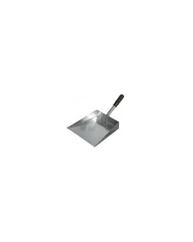 PALETTA POLVERE ZINCATA CON MANICO IN LEGNO 23X46CM
