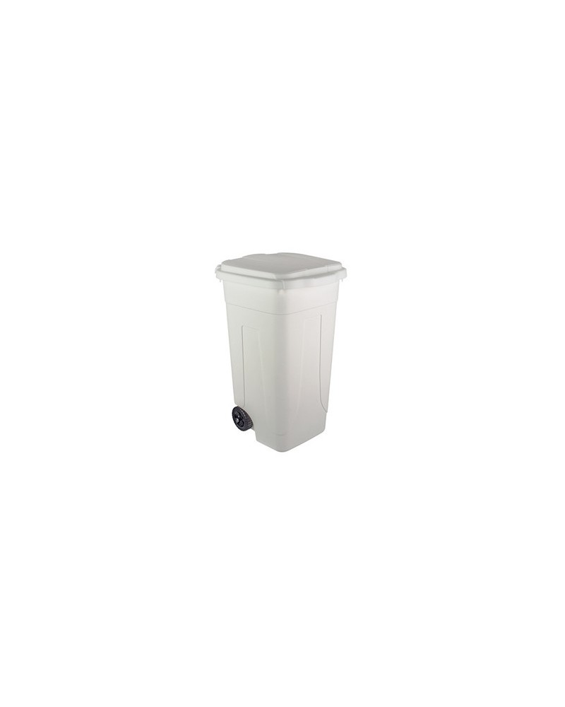 PATTUMIERA LT.80 CON RUOTEIn plastica. Con coperchio. Capacita' 80LT Dimensioni cm 45x50x78h Colore BIANCO