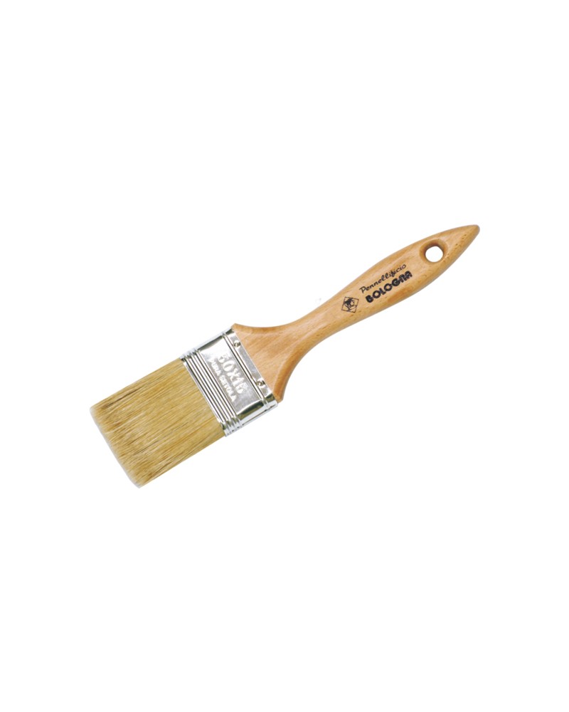 Pennellessa tripla MM50, mastice epossidico, manico legno laccato, ghiera nichelata, setola bionda.  ART. 270