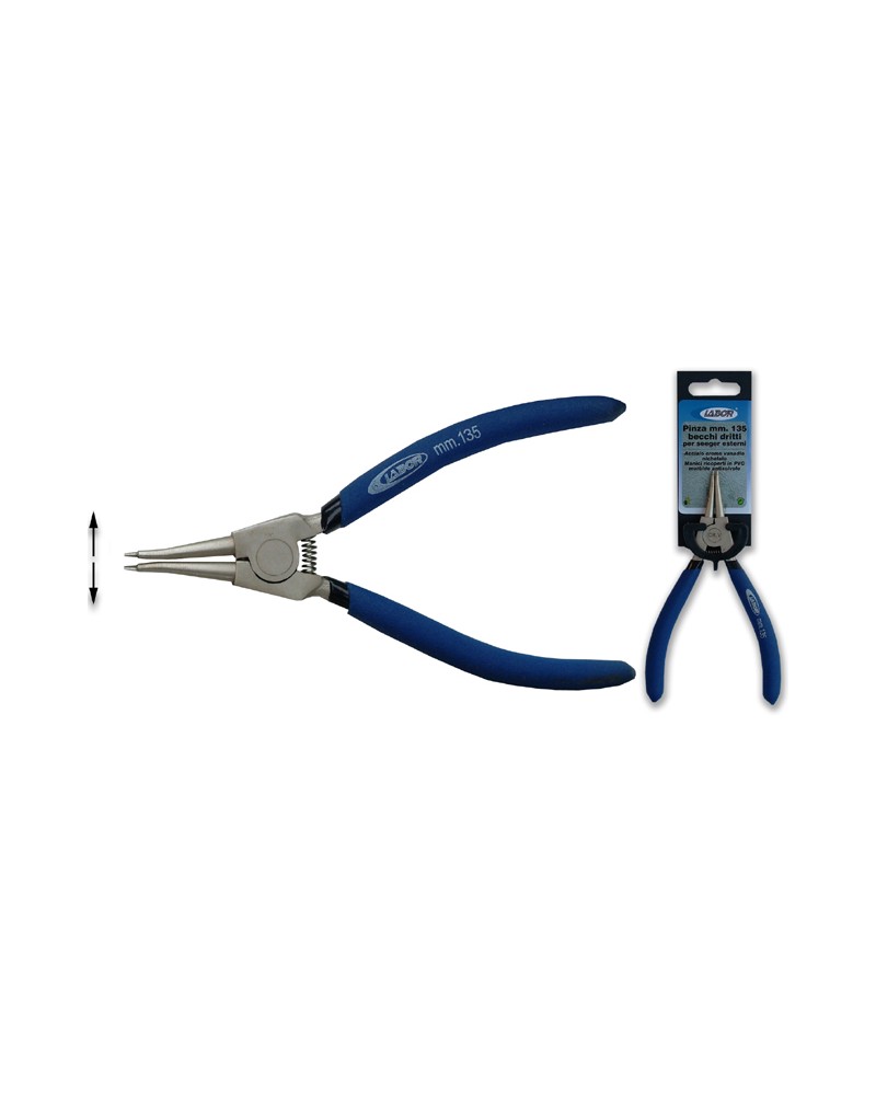 Pinza LABOR MM175 per anelli elastici di sicurezza ( SEEGER ) con becchi diritti per esterni.