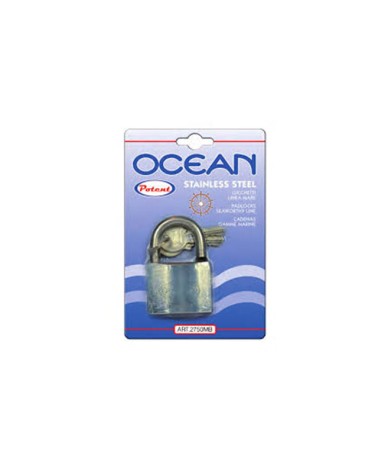 Potent 2740MB LUCCHETTO MARINO MM40, corpo in ottone lucidato cromato, arco in acciaio inox cromato con doppia ritenuta, rotazio