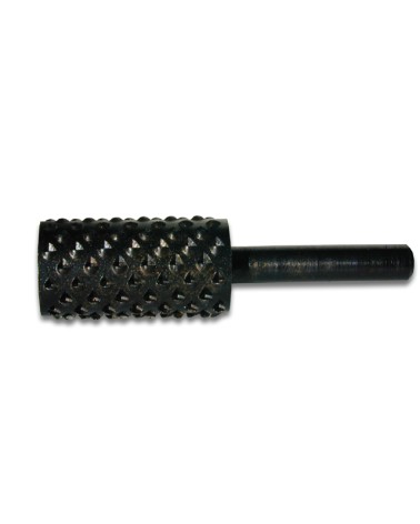 Raspa rotativa 110/2 costruita in acciaio al cromo vanadio. Forma cilindrica. Gambo 6x40 mm. Adatte a lavorare legno, materiali 