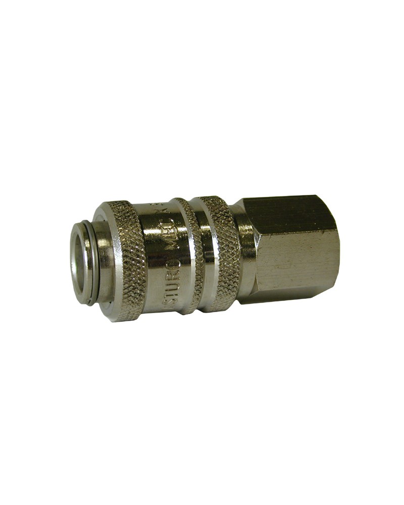 Rubinetto automatico Asturo, per aria compressa, compatibile con le piu' diffuse tipologie di innesto. Bloccaggio con 6 sfere ra