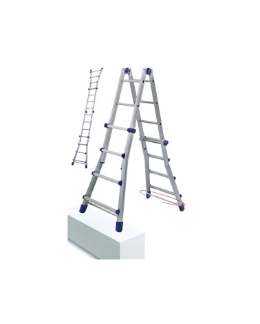 SCALA ALLUMINIO FACAL BRIKO BLU BB/2 4+4 GRADINI