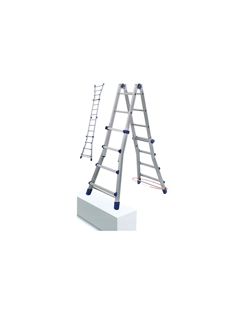 SCALA ALLUMINIO FACAL BRIKO BLU BB/2 4+4 GRADINI