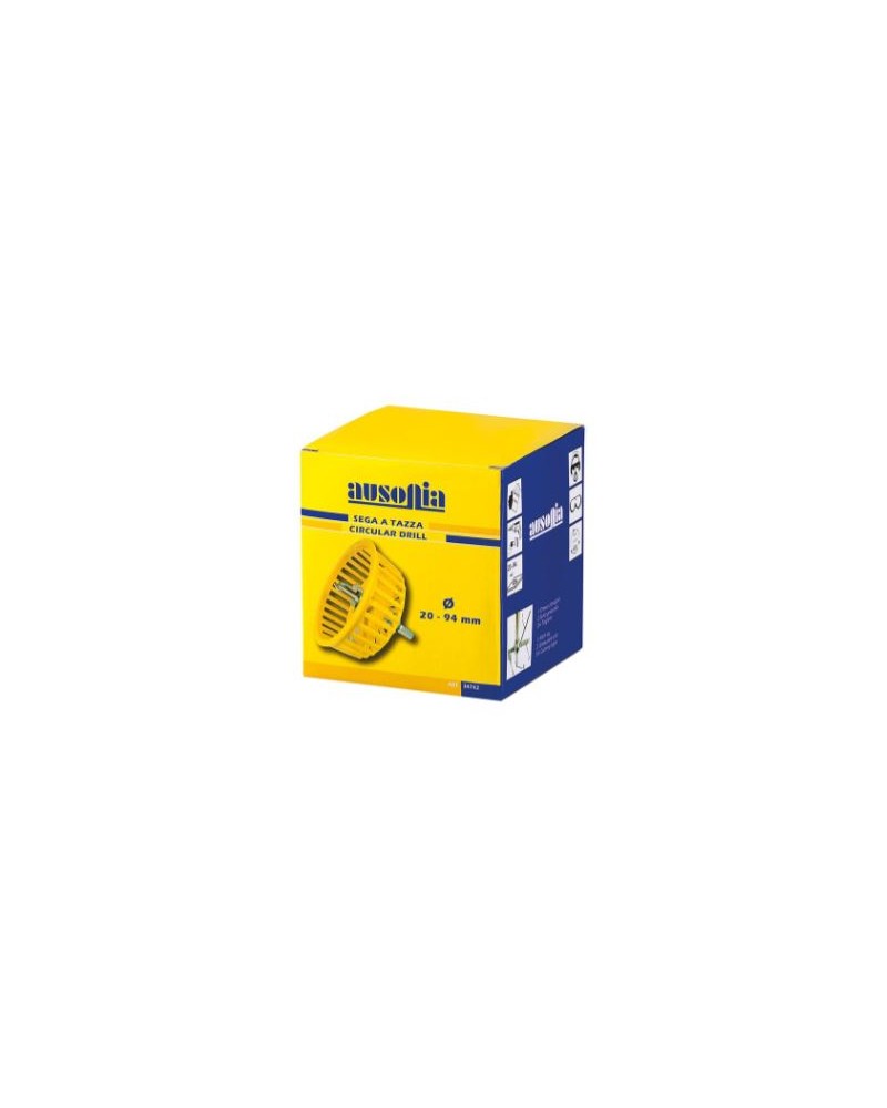 SEGA A TAZZA PER CARTONGESSO CON FERMO DI PROFONDITA' DIAMETRO 20-94MM AUSONIA 34742