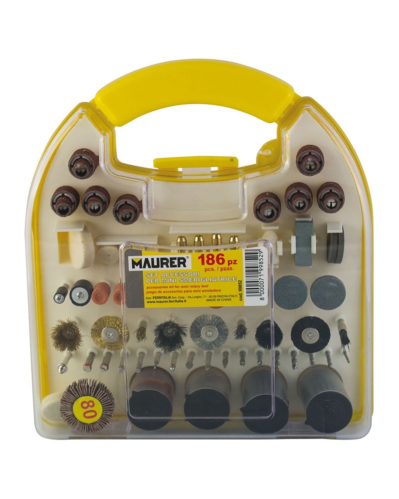 SET 186 ACCESSORI X MINI SMERIGLIATRICE 99850 CON VALIGETTA