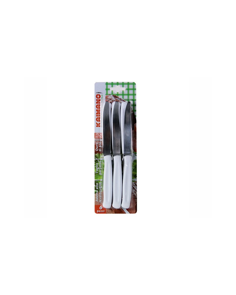 SET 6 COLTELLI BISTECCA KAIMANO BIANCHI