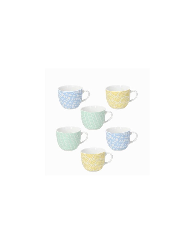 SET 6 TAZZE CAFFE' SENZA PIATTINO MADISON HAPPINESS 5712
