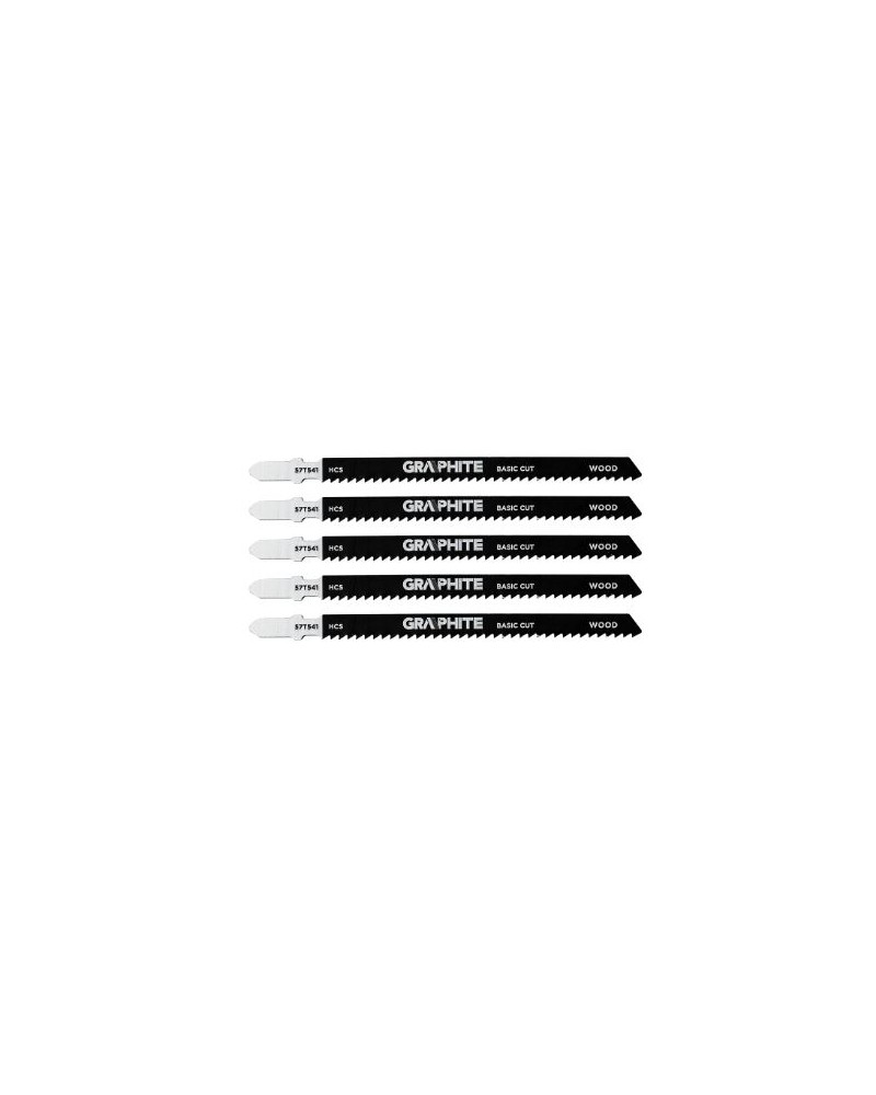 SET DI LAME PER SEGHETTO ALTERNATIVO, 9 TPI, HCS, ATTACCO A T, 5 PEZZI - GRAPHITE 57T541