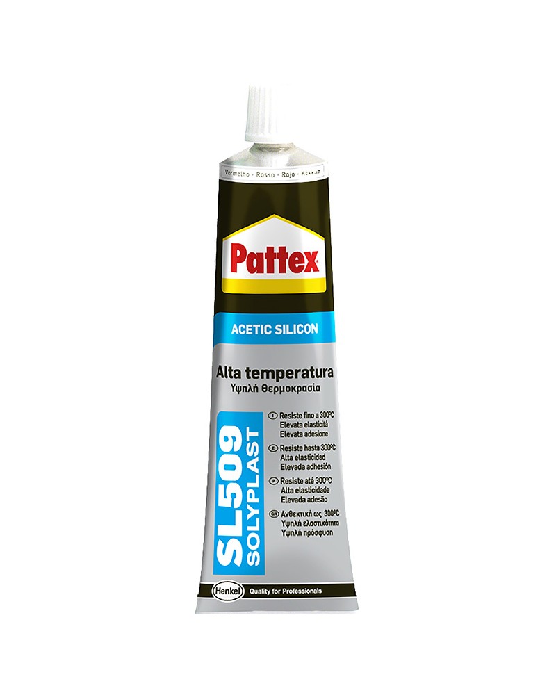 Sigillante acetico PATTEX SL 509 ALTE TEMPERATURE è un sigillante acetico che polimerizza a contatto con l'aria, mantenendo una 