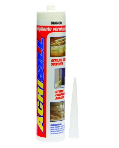 SIGILLANTE VERNICIABILE BIANCO 310ML ACRISILL a base acrilica senza solventi.