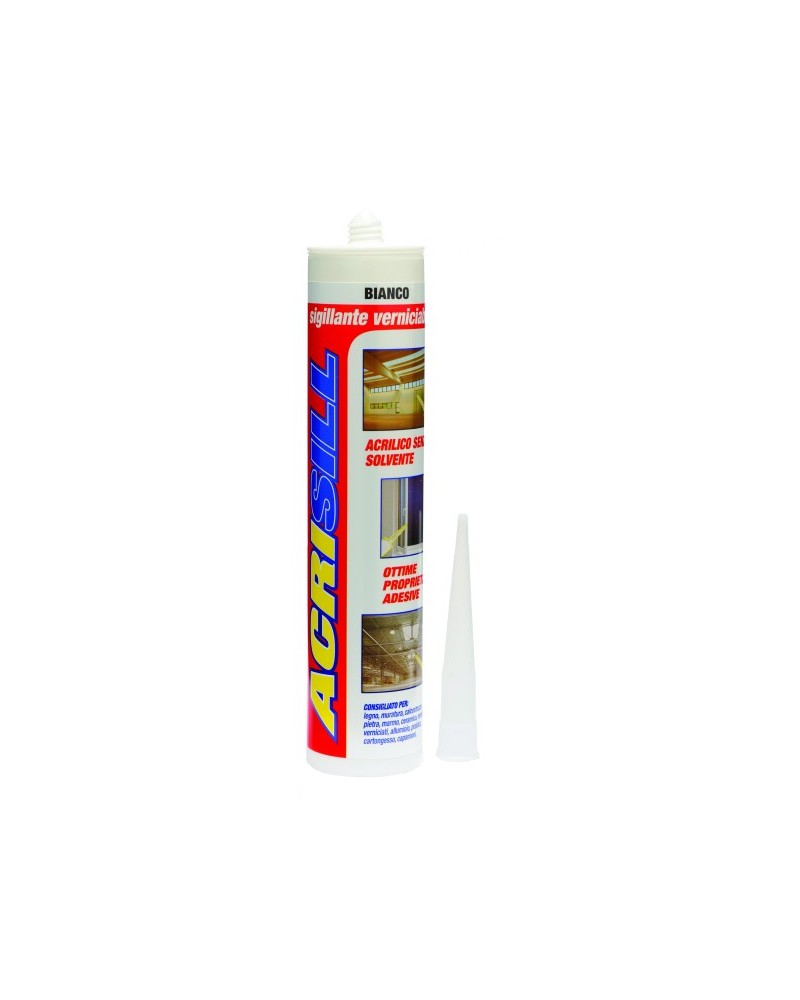 SIGILLANTE VERNICIABILE BIANCO 310ML ACRISILL a base acrilica senza solventi.