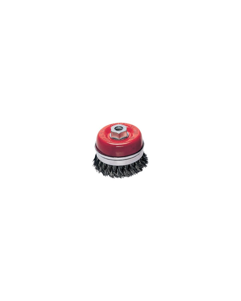 Spazzola a tazza MM90X27 con foro 14 MA - filo acciaio ritorto spessore 0,5 mm