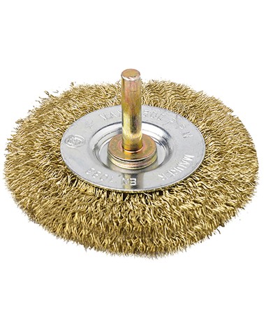 Spazzola con gambo 100X10MM diam. 6 mm - tipo a disco - filo in acciaio ondulato spessore 0,3 mm