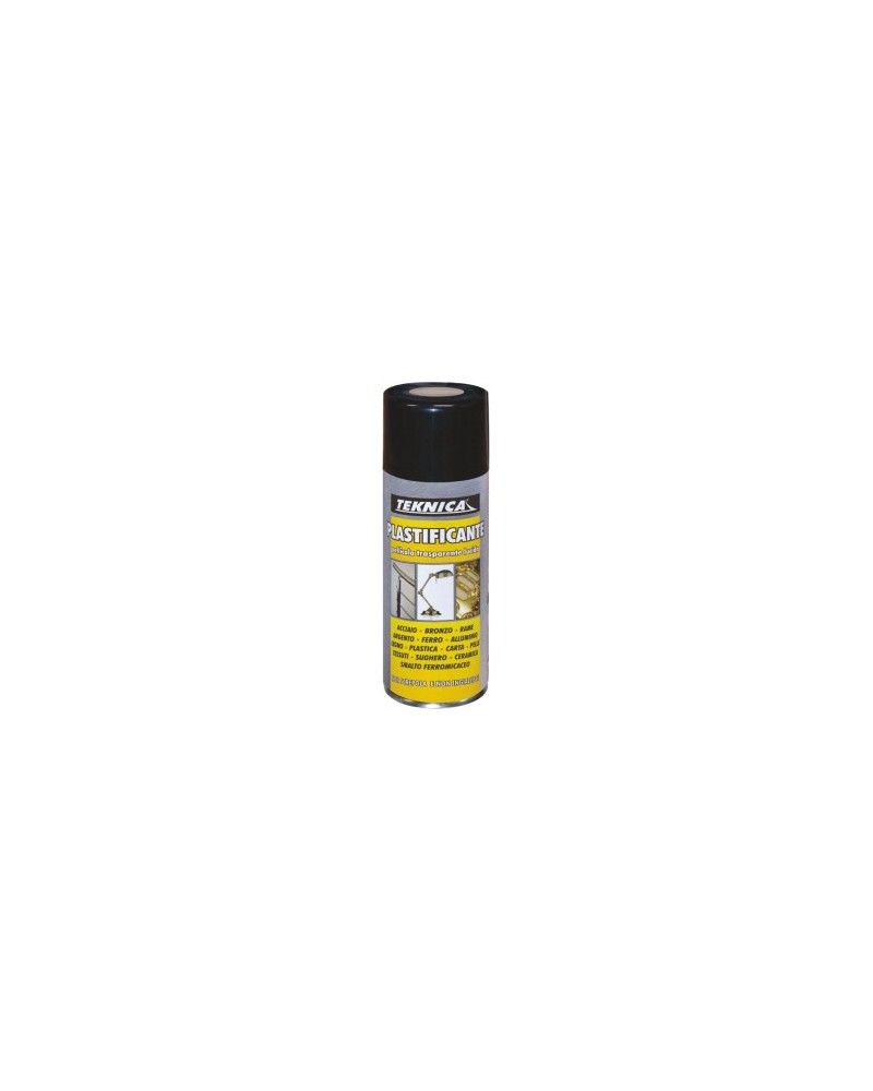 SPRAY PLASTIFICANTE 400ML TEKNICA. E' una pellicola protettiva trasparente lucida, non screpola e non ingiallisce. Adatto per ac