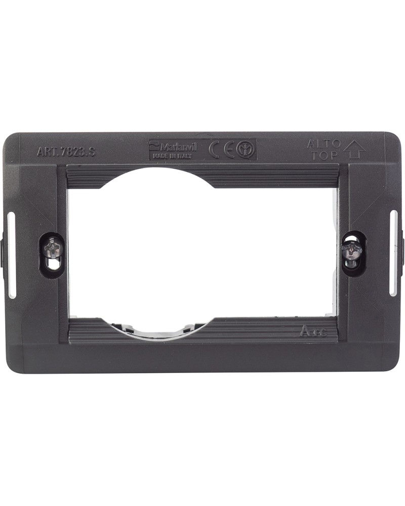 SUPPORTO PER PLACCHE 1P + SCHUKO GRIGIO STANDARD