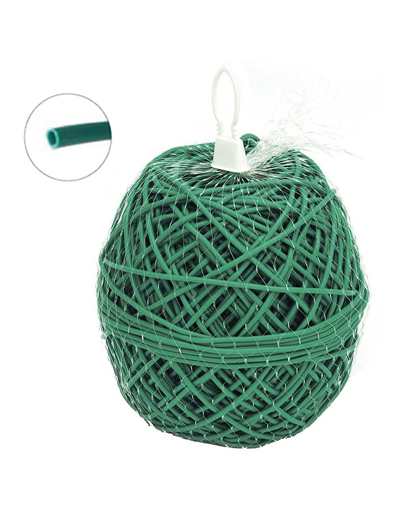 Tubetto in PVC DIAM. 5MM colore verde - per legature di piante  - confezione in gomitolo retinato. 1KG