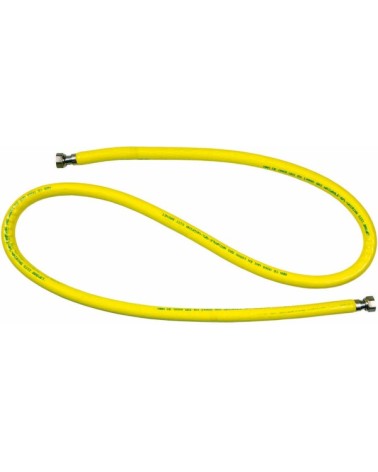 Tubo per gas da 2mt passo 1/2 F-F a norma CE UNI EN 14800,  composto da tre strati, all'interno un tubo in  acciaio flessibile, 