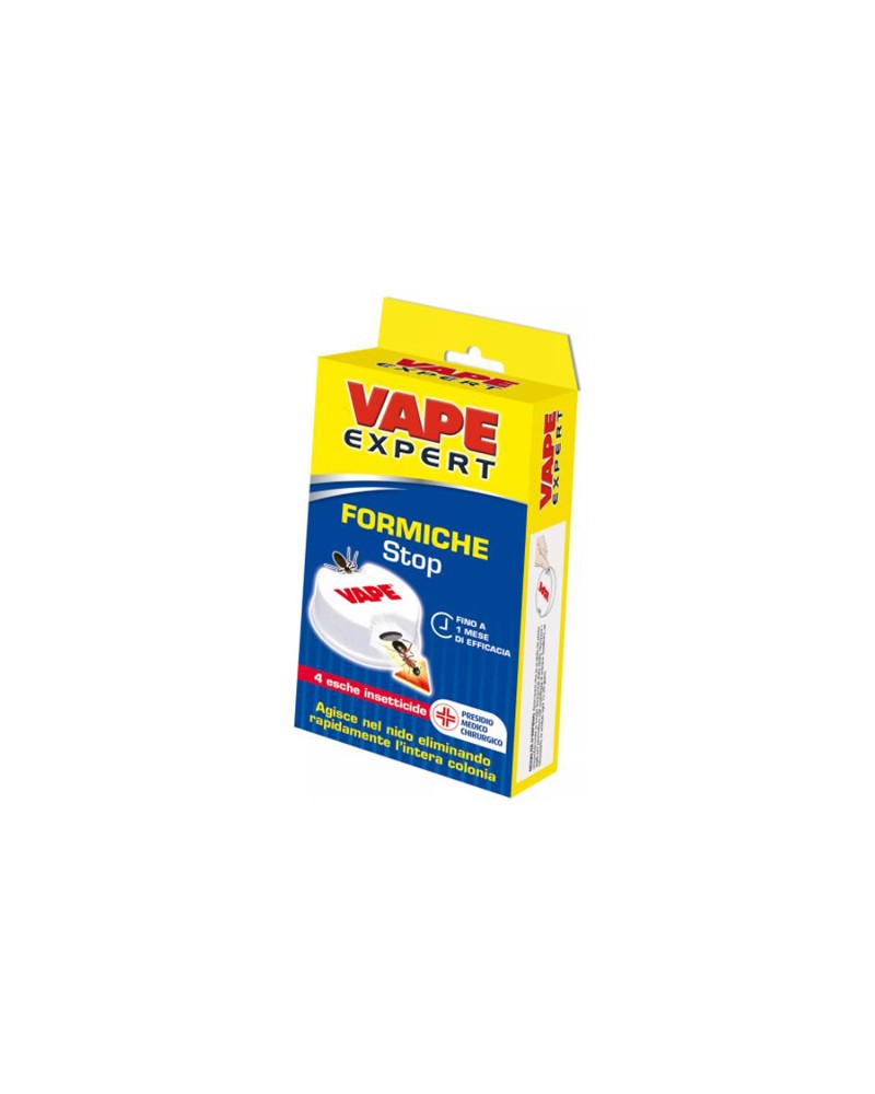 VAPE ESCA FORMICHE STOP 4 PEZZI. Efficace per oltre 3 mesi, facile da usare, non sporca, inodore. Elimina l'intera colonia rapid